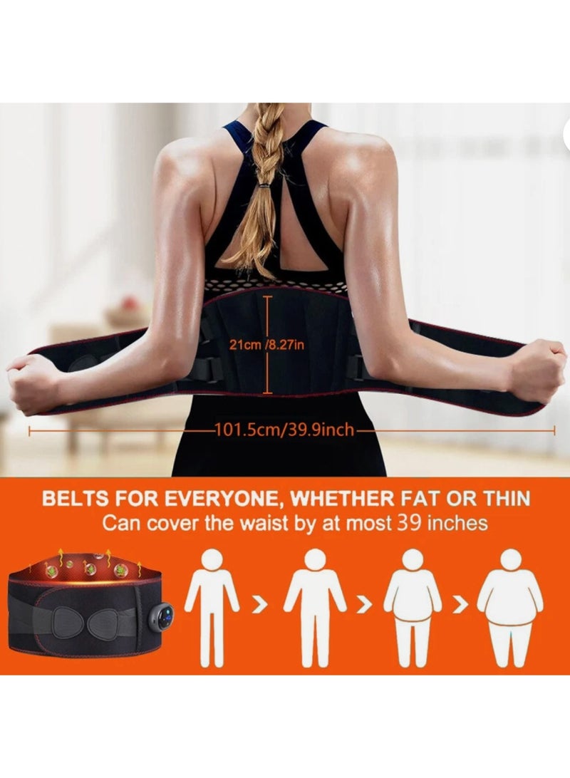 حزام تدفئة للظهر، وسادة تدفئة للخصر، تدليك بالاهتزاز لتخفيف آلام الظهر - Image 2