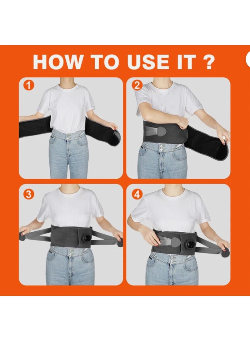 حزام تدفئة للظهر، وسادة تدفئة للخصر، تدليك بالاهتزاز لتخفيف آلام الظهر - Image 4