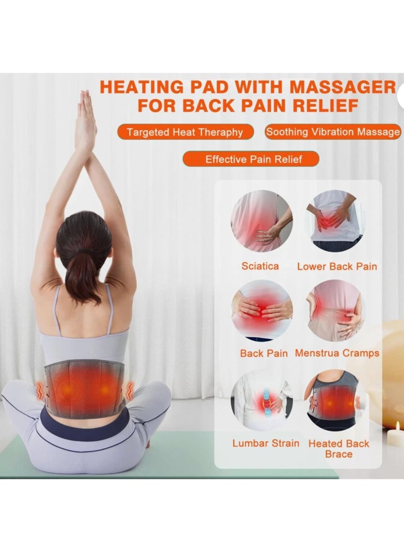 حزام تدفئة للظهر، وسادة تدفئة للخصر، تدليك بالاهتزاز لتخفيف آلام الظهر - Image 5
