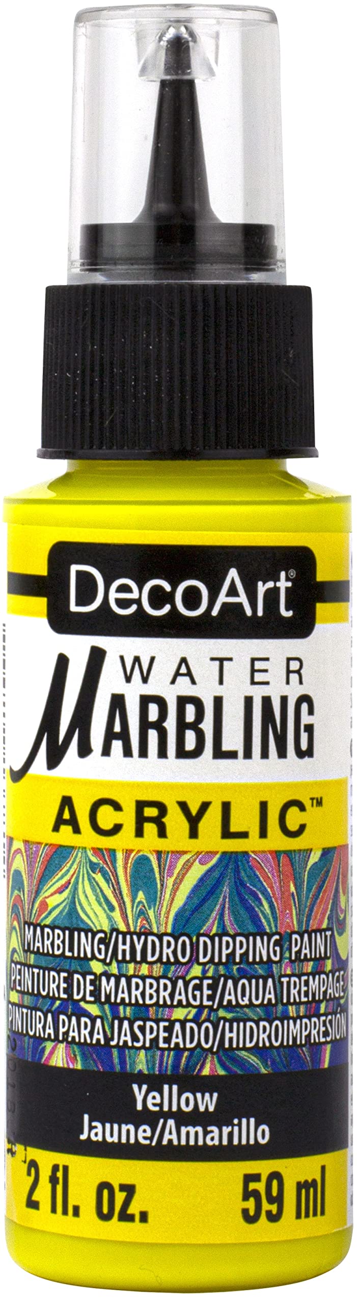 DecoArt Water Marbling Paint - 59 ML (2 Oz) Dropper Bottle - Yellow (08) - Image 1