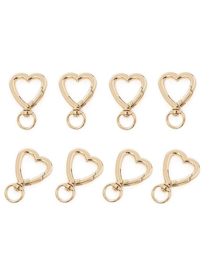SUKPSY 8 Pcs Heart Swivel Spring Clasps Carabiner Buckle Metal Spring Key Chain Hook Clasps Hardware Accessories For Handbag Diy Bags Key Rings And Craft Making  - Image 1
