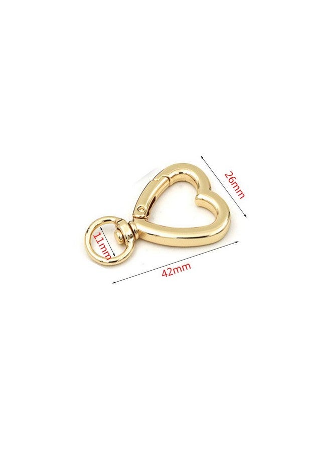 SUKPSY 8 Pcs Heart Swivel Spring Clasps Carabiner Buckle Metal Spring Key Chain Hook Clasps Hardware Accessories For Handbag Diy Bags Key Rings And Craft Making  - Image 4