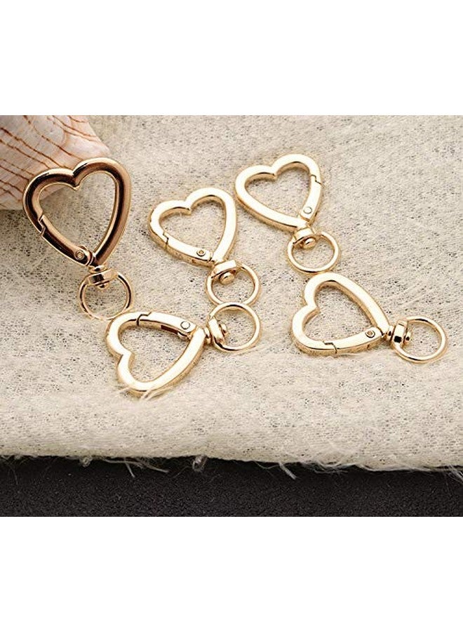 SUKPSY 8 Pcs Heart Swivel Spring Clasps Carabiner Buckle Metal Spring Key Chain Hook Clasps Hardware Accessories For Handbag Diy Bags Key Rings And Craft Making  - Image 5