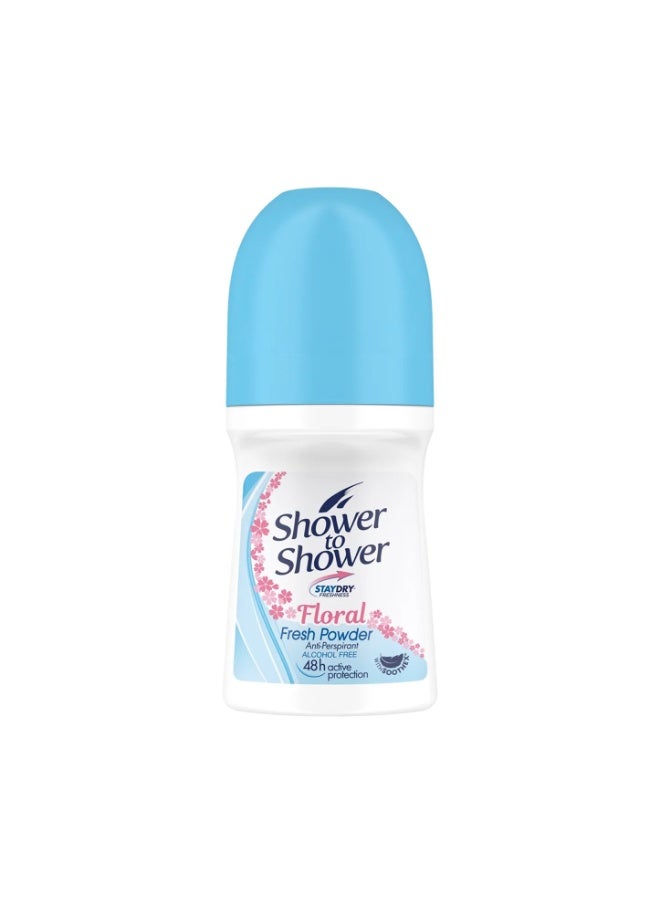 Shower to Shower Floral Fresh Powder  roll-on deodorant - 48H Protection