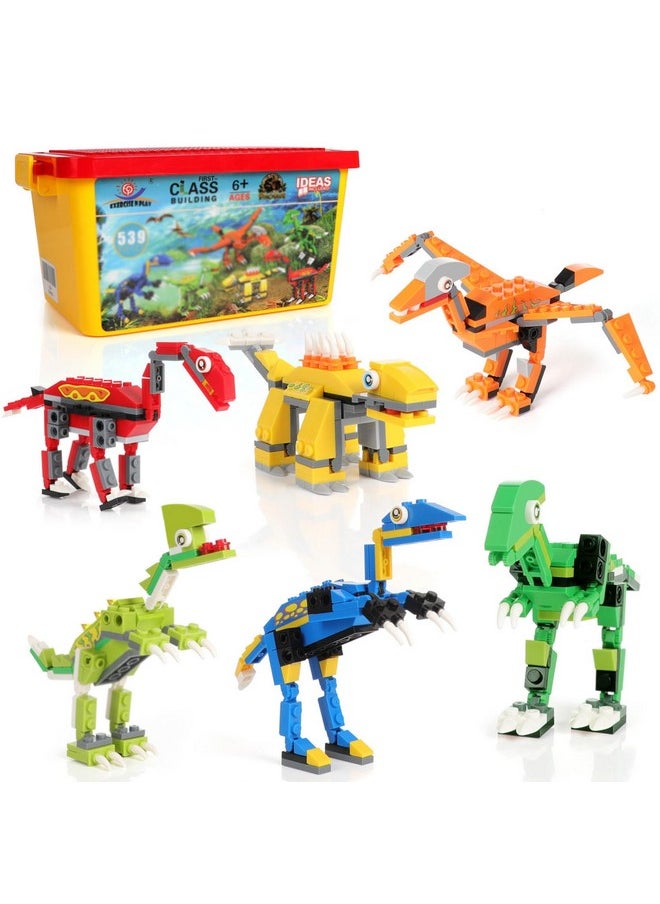 EP EXERCISE N PLAY EP EXERCISE N PLAY Dinosaur Building Blocks, Dinosaur Toys，Creative DIY Construction Toys for Boys and Girls Ages 6+ (539 pcs)  - Image 1