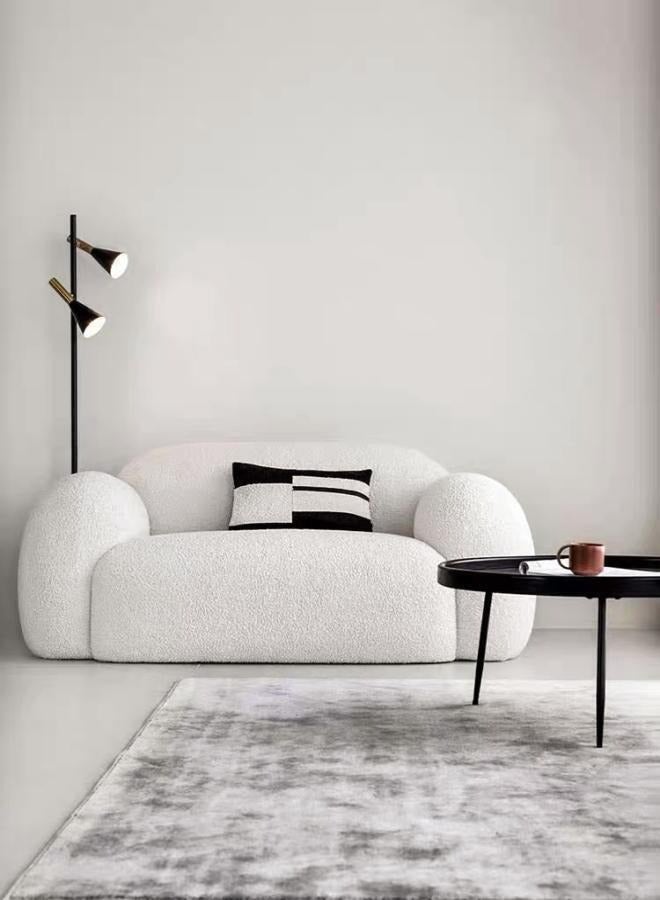 AAF FURNITURE أريكة منتفخة فاخرة وخفيفة الوزن مصنوعة من نسيج صوف الحمل لشقق المكاتب العائلية  - Image 1