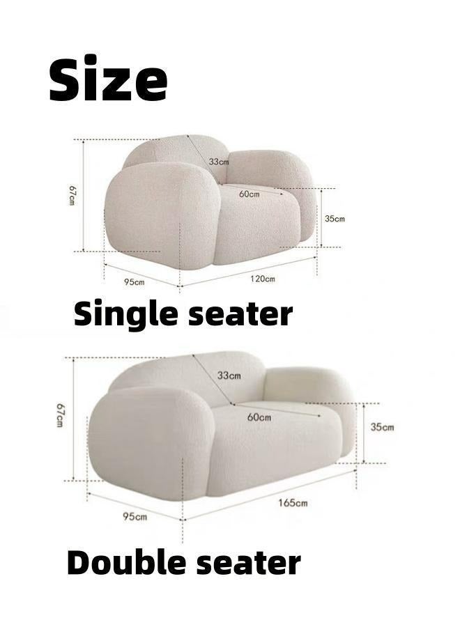 AAF FURNITURE أريكة منتفخة فاخرة وخفيفة الوزن مصنوعة من نسيج صوف الحمل لشقق المكاتب العائلية  - Image 2