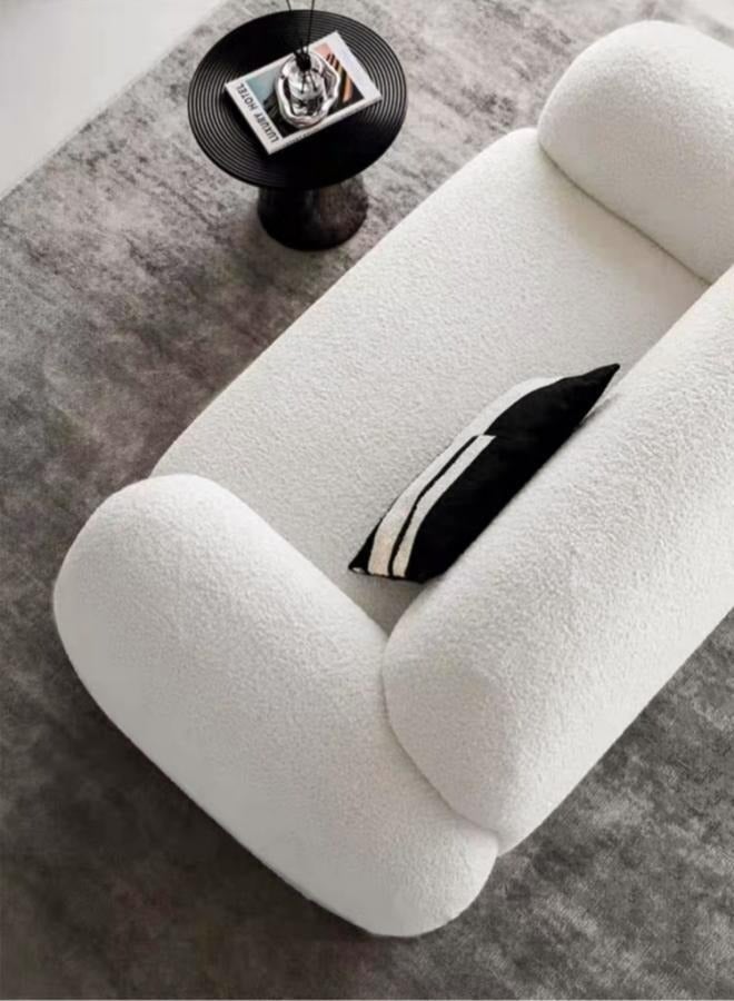 AAF FURNITURE أريكة منتفخة فاخرة وخفيفة الوزن مصنوعة من نسيج صوف الحمل لشقق المكاتب العائلية  - Image 5
