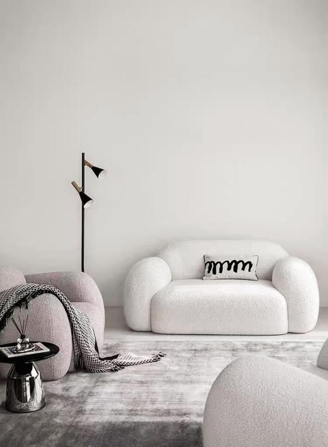 AAF FURNITURE أريكة منتفخة فاخرة وخفيفة الوزن مصنوعة من نسيج صوف الحمل لشقق المكاتب العائلية  - Image 4