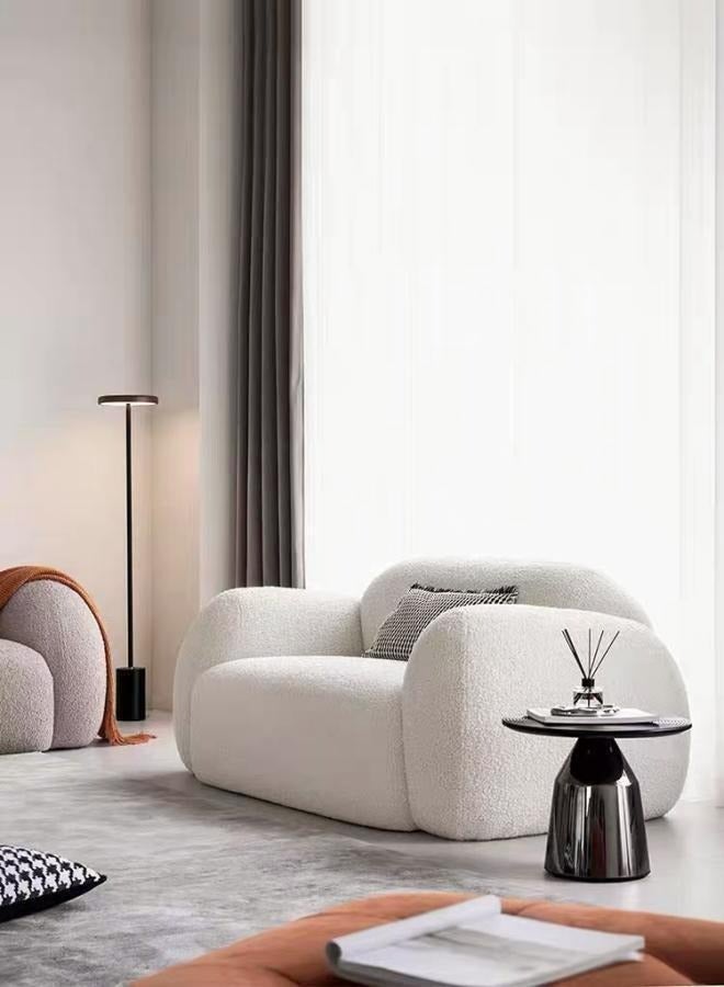 AAF FURNITURE أريكة منتفخة فاخرة وخفيفة الوزن مصنوعة من نسيج صوف الحمل لشقق المكاتب العائلية  - Image 3
