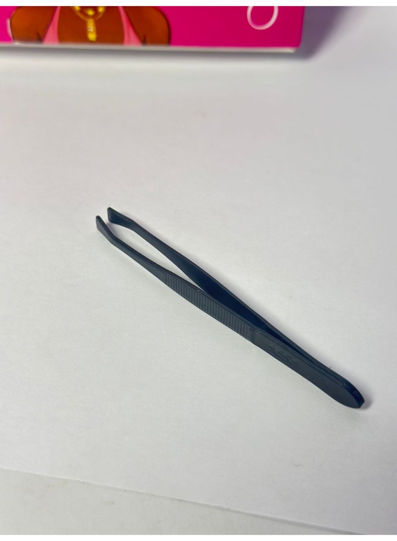 ملقط تجميل الوجه وتشكيل الحواجب للرجال والنساء - أسود - قطعة واحدة - Image 1