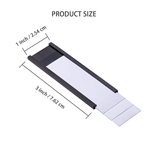 Eeoyu Magnetic Label Holders with Magnets Magnetic Data Card Holders with Clear Plastic Protectors for Metal Shelf, Whiteboard, Set of 50 (1 x 3 Inch) - Image 2