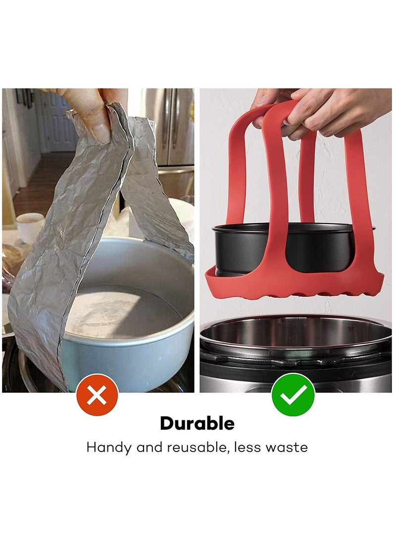 Pressure Cooker Sling, Silicone Bakeware Sling for 3Qt Instant Pot, Multi-function Cooker Anti-scalding Bakeware Lifter Steamer Rack，BPA-Free Silicone Egg Steamer Rack (3 Qt)