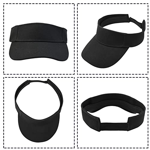 Marrywindix 1 Piece of Black Sport Wear Athletic Visor Sun Sports Visor Hat Visor Adjustable Cap for Women and Men (One Size) - Image 3