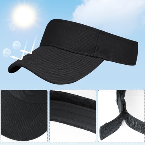 Marrywindix 1 Piece of Black Sport Wear Athletic Visor Sun Sports Visor Hat Visor Adjustable Cap for Women and Men (One Size) - Image 4