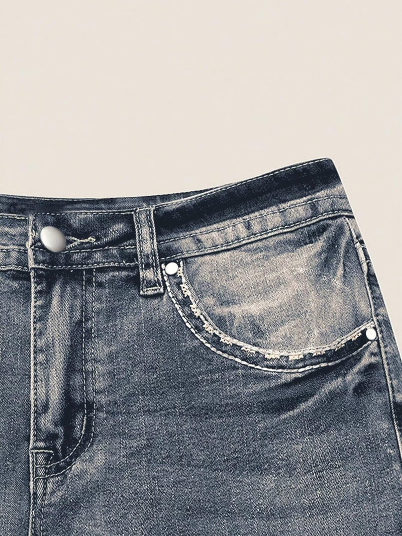Flamingals Boot Cut Jeans for Women Trendy Stretch Jeans Butt Lifting Tummy Control Denim Pants Rust Blue L - Image 4