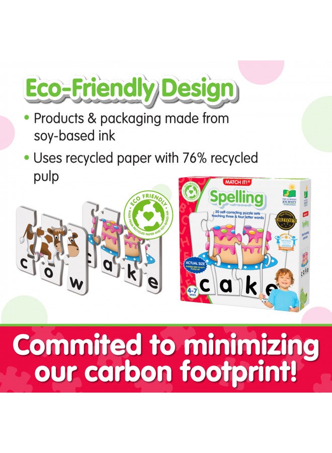 The Learning Journey: Match It! - Spelling - 20 Piece Self-Correcting Spelling Puzzle for Three and Four Letter Words with Matching Images - Learning Toys for 4 Year Olds - Award Winning Toys - Image 5