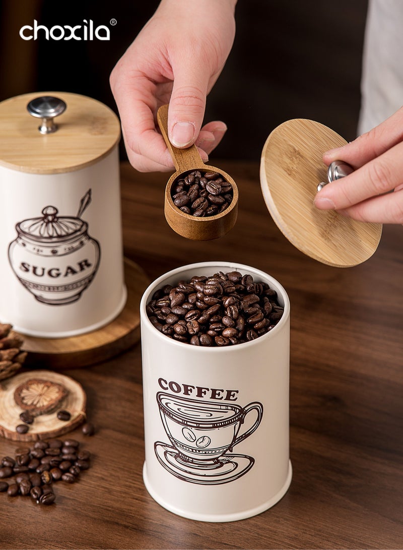 choxila 3pcs/set Coffee, tea, sugar storage cans with LIDS, kitchen storage gadgets, moisture-proof, multi-functional storage cans, sealed cans - Image 3