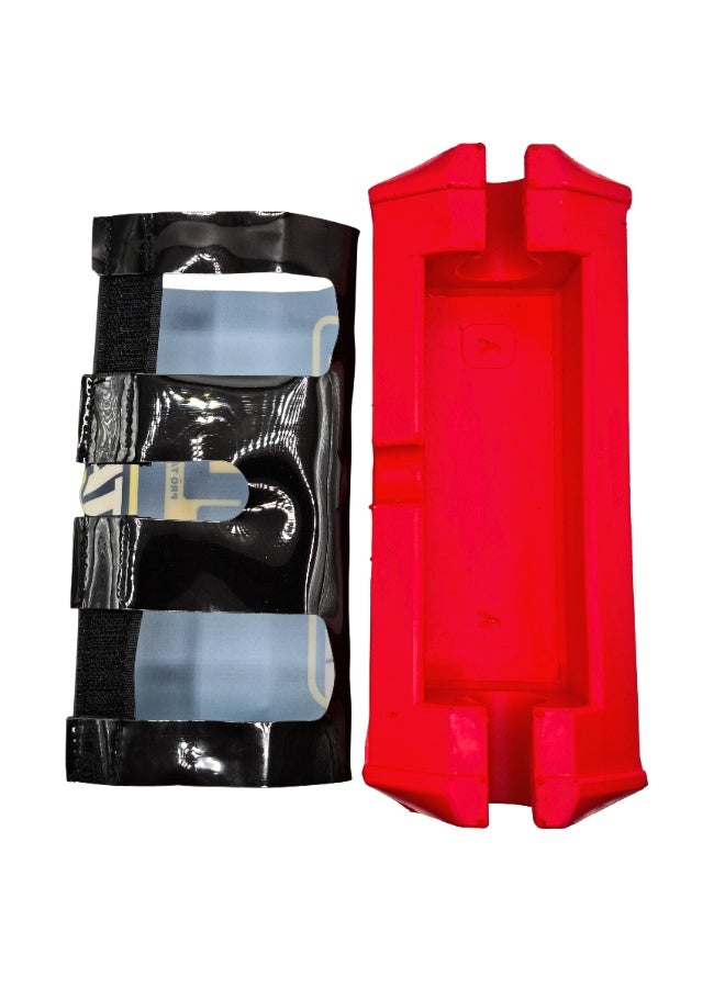 برو تابس وسادة مقود دراجة موتوكروس لقضيب المقود مع حماية فوم وأشرطة فيلكرو مقاس عالمي أحمر وأسود - Image 2