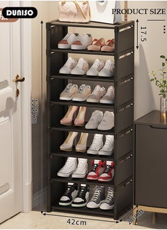 DUNISO 8-Tier Assembly Slim Black Shoe Rack for Entryway, DIY Shoe Storage Cabinet, Space-Saving Shoe Organizer for Small Spaces Entryway Hallway and Closet  - Image 4