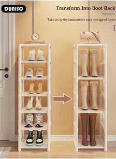 DUNISO 8-Tier Assembly Slim Black Shoe Rack for Entryway, DIY Shoe Storage Cabinet, Space-Saving Shoe Organizer for Small Spaces Entryway Hallway and Closet  - Image 5