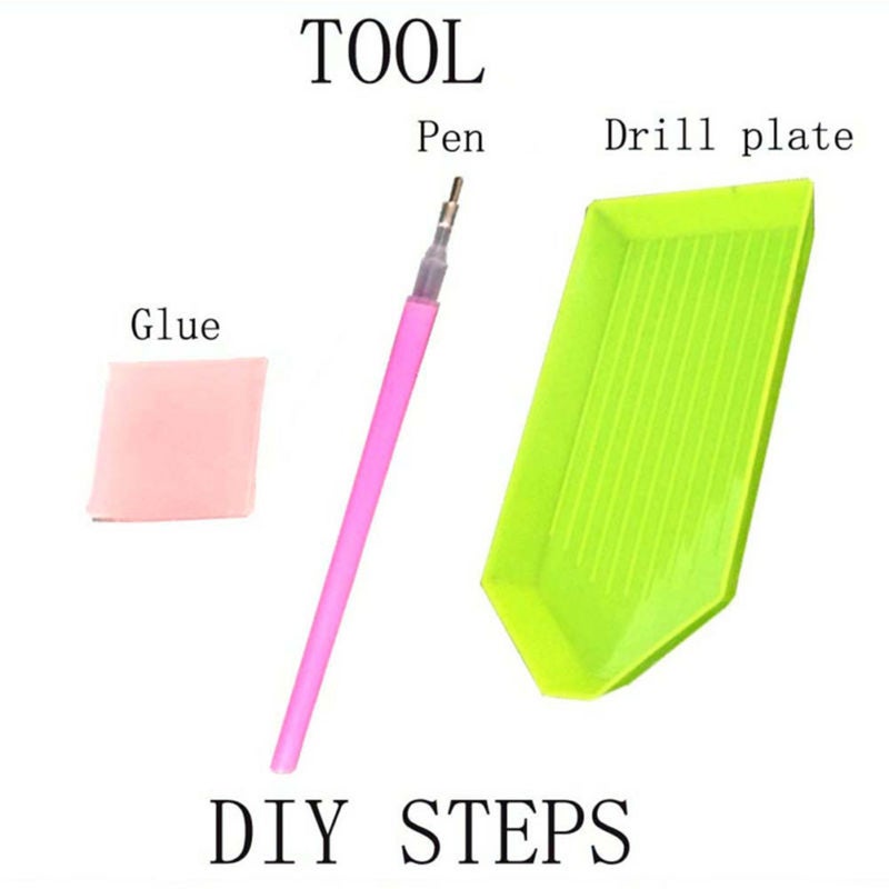 مجموعة أدوات رسم الماس DIY قلم غراء صينية بلاستيكية مجموعة تطريز خياطة 11 قطعة - Image 4