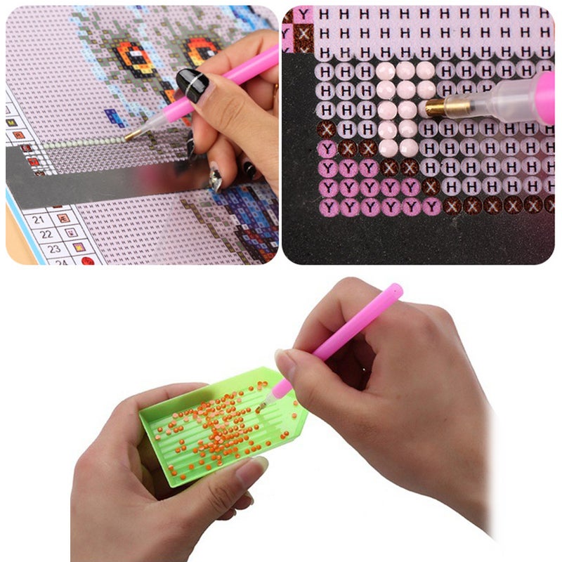 مجموعة أدوات رسم الماس DIY قلم غراء صينية بلاستيكية مجموعة تطريز خياطة 11 قطعة - Image 2