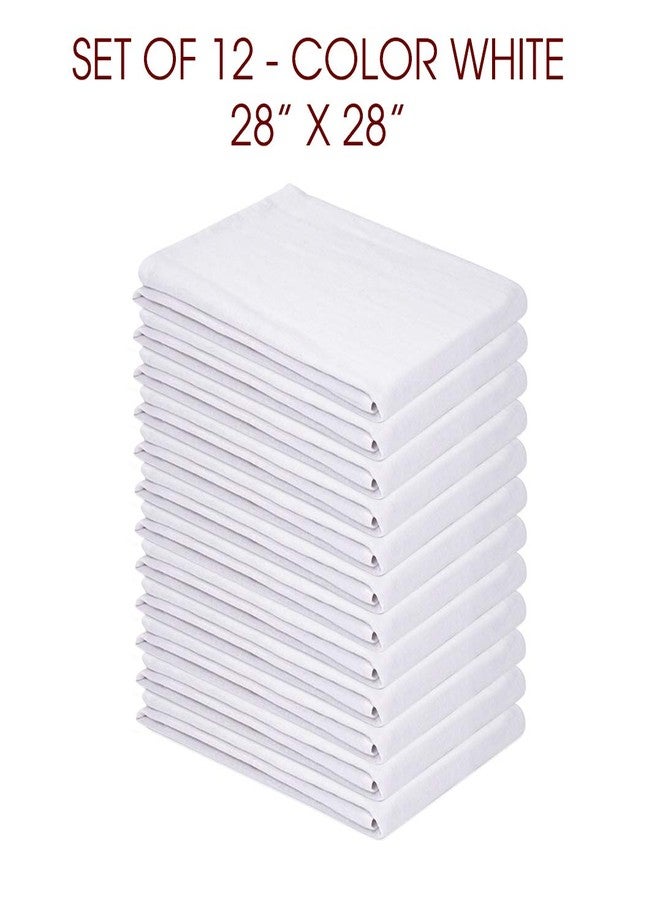 TALVANIA Flour Sack Towels - White Kitchen Dish Towels - 12 Pack - 28 x 28 Inches - Soft Absorbent Tea Towel - 100% Cotton Ring Spun Bar Towels - Lint Free (Textured) - Image 5