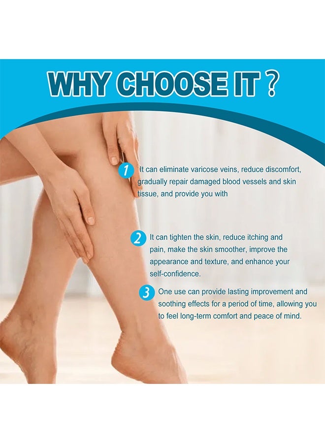 WIYUN Varicose Veins Cream, Soothing Leg Cream, Varicose And Spider Veins Treatment Cream, Improve Blood Circulation, Fast Relieve Swelling Pain, Soothe Tired Legs and Reduce Heaviness, 30G - Image 2