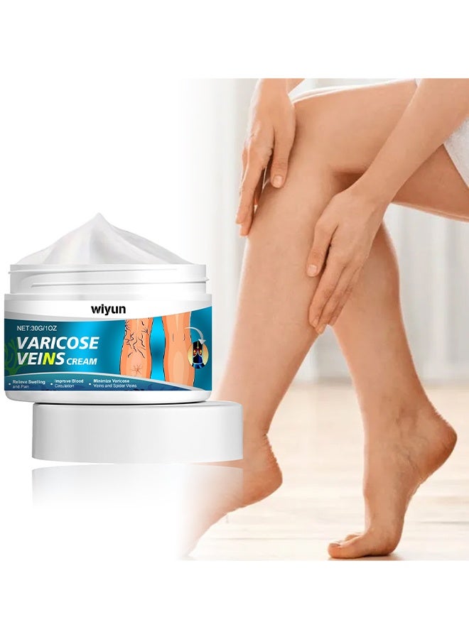 WIYUN Varicose Veins Cream, Soothing Leg Cream, Varicose And Spider Veins Treatment Cream, Improve Blood Circulation, Fast Relieve Swelling Pain, Soothe Tired Legs and Reduce Heaviness, 30G - Image 1
