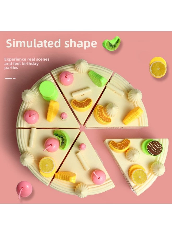 Children Cut Fruit Play House Toy Set Simulation Pizza Kitchen Stall Supply Girls Cut Joy-Color:NX218-3 Fruit Cut Cut Music 17 Piece Set - Image 4
