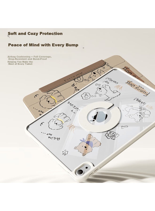 Zoyu Detachable Protective Case For Ipad Mini 7/6, Y-fold Double-sided Magnetic Rotating Anti-bend Hard Shell Tablet Computer Cover - Happy Sausage - Image 5