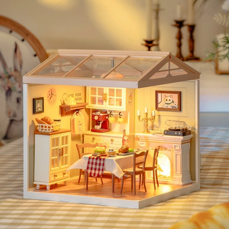 رولايف بيت دمى Rolife DIY Miniature Dollhouse Kit with Accessories Model Supply Store Kit with LED to Build Decent Birthday Gift, 2PCS 4115346 - Image 5