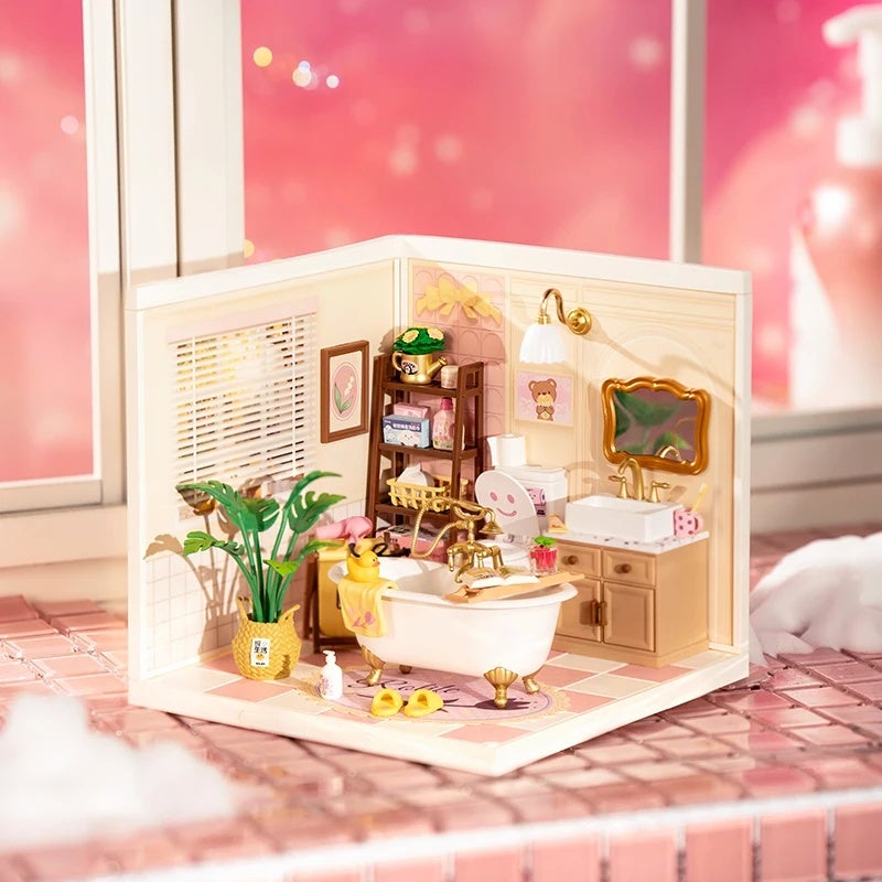 رولايف بيت دمى Rolife DIY Miniature Dollhouse Kit with Accessories Model Supply Store Kit with LED to Build Decent Birthday Gift, 2PCS 4115346 - Image 3