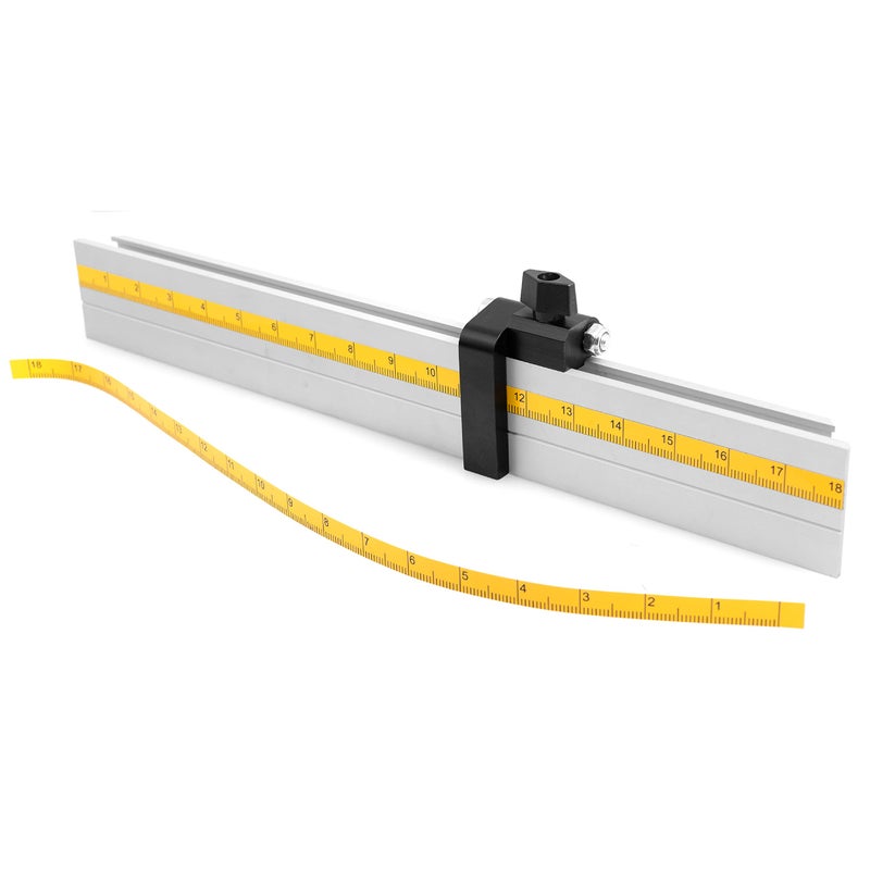 Fulton Woodworking Tools Fulton Universal Aluminum Miter Gauge Fence with an Aluminum Flip Stop 17â€ Left Reading Tape 17â€ Right Reading Tape - Image 1