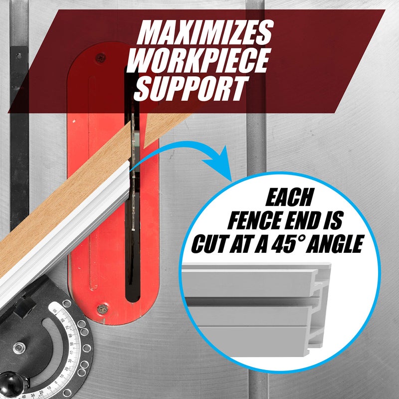 Fulton Woodworking Tools Fulton Universal Aluminum Miter Gauge Fence with an Aluminum Flip Stop 17â€ Left Reading Tape 17â€ Right Reading Tape - Image 4