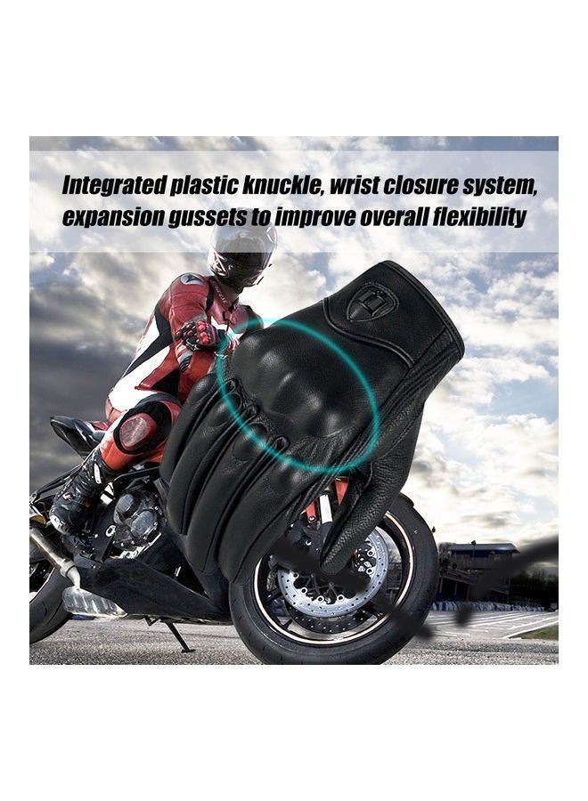 NIBEMINENT 1-Pair Protective Leather Full Finger Gloves - Image 4