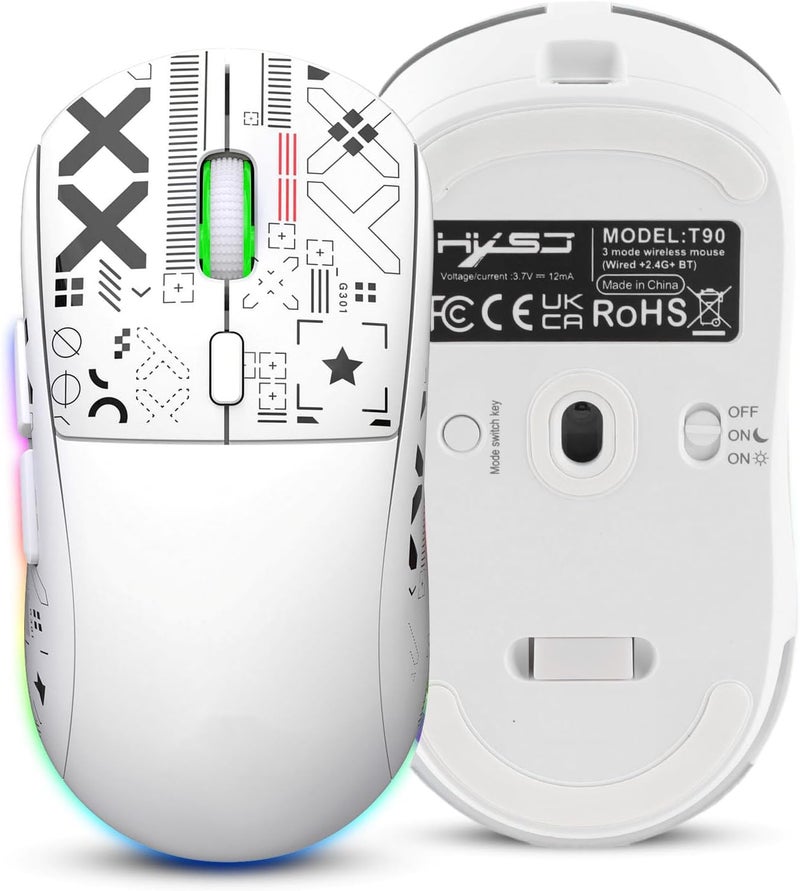 YUEHISY Wireless Gaming Mouse, RGB Light Wireless Mouse with USB Nano Receiver, Silent Click Gaming Mouse for Notebook,PC,Computer - Image 1