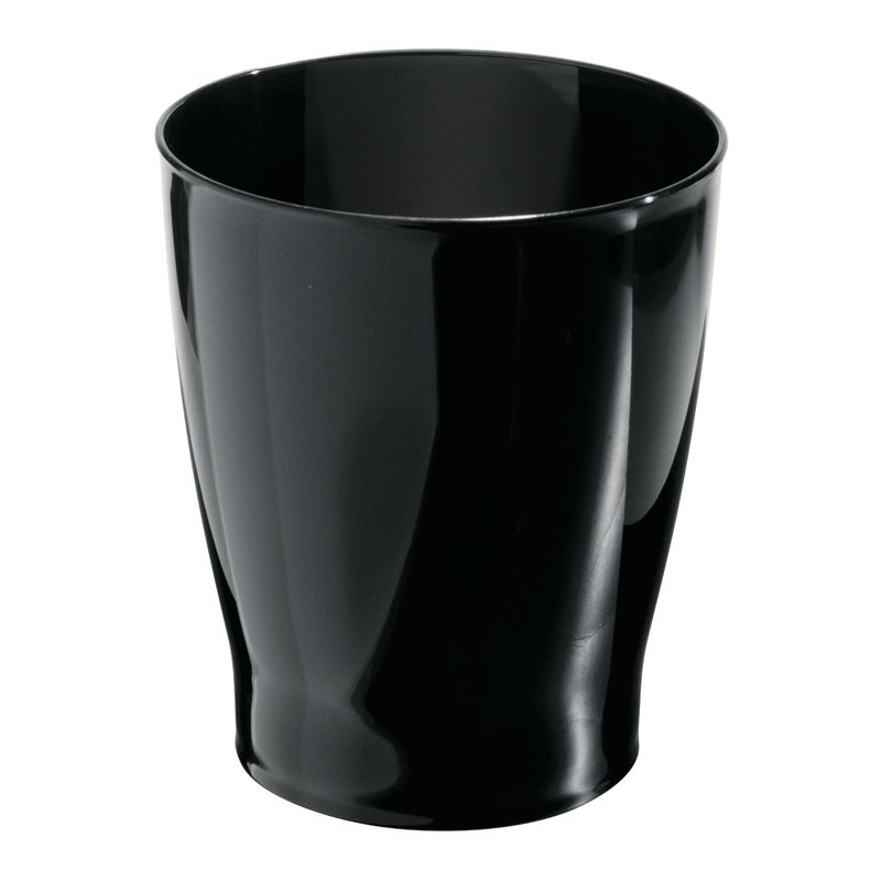 InterDesign iDesign Small Round Bathroom Trash Can - Ideal for Bathroom or Office, Black, Made in USA - Image 1
