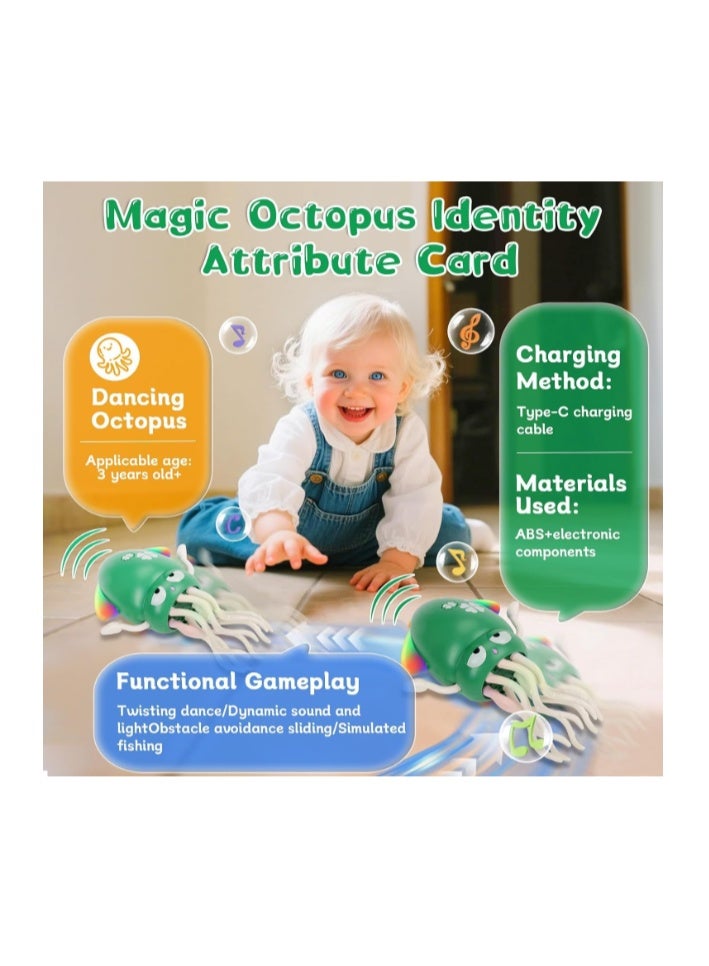 SKY-TOUCH Electric Dancing Octopus Toy, Rechargeable Crawling Octopus Toy with LED Light ＆ Music, Funny Electric Baby Sensory Toys, Magical Dancing Toys for 3 + Year Old Boys Girls - Image 5