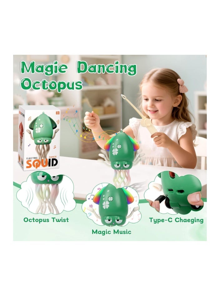 SKY-TOUCH Electric Dancing Octopus Toy, Rechargeable Crawling Octopus Toy with LED Light ＆ Music, Funny Electric Baby Sensory Toys, Magical Dancing Toys for 3 + Year Old Boys Girls - Image 2