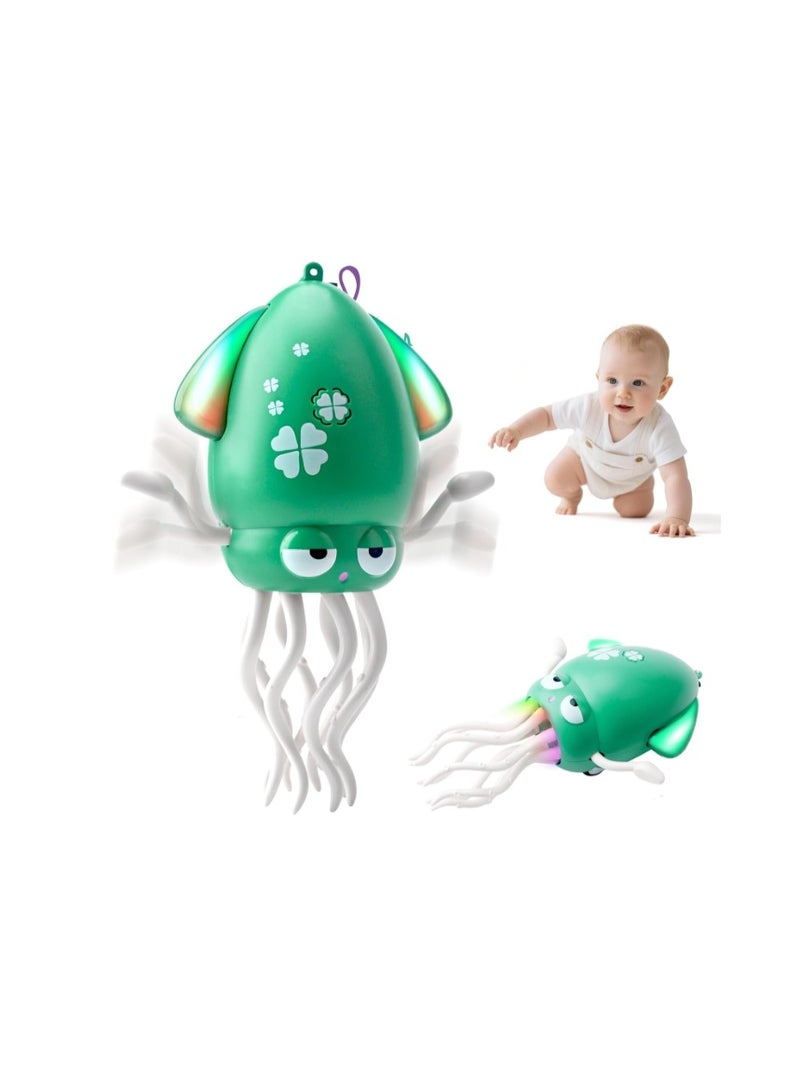 SKY-TOUCH Electric Dancing Octopus Toy, Rechargeable Crawling Octopus Toy with LED Light ＆ Music, Funny Electric Baby Sensory Toys, Magical Dancing Toys for 3 + Year Old Boys Girls - Image 1