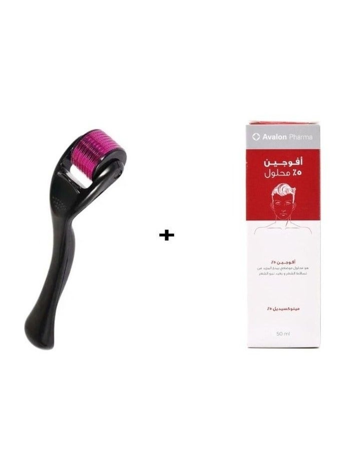 FF Avogen 5% Minoxidil 50ml Roll-On for Wrinkles and Hair Loss Black/Pink Transparent 50ml - Image 1
