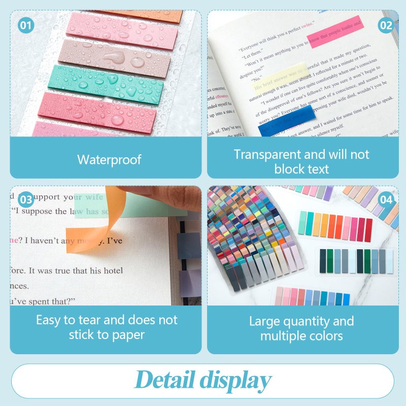 ReliThick 8000 Pcs Writable Sticky Tabs, 40 Colors Book Notes for Annotating Books, Self-Adhesive Index Tabs for Bible, Planner, Notebook, School & Office Supplies - Image 3