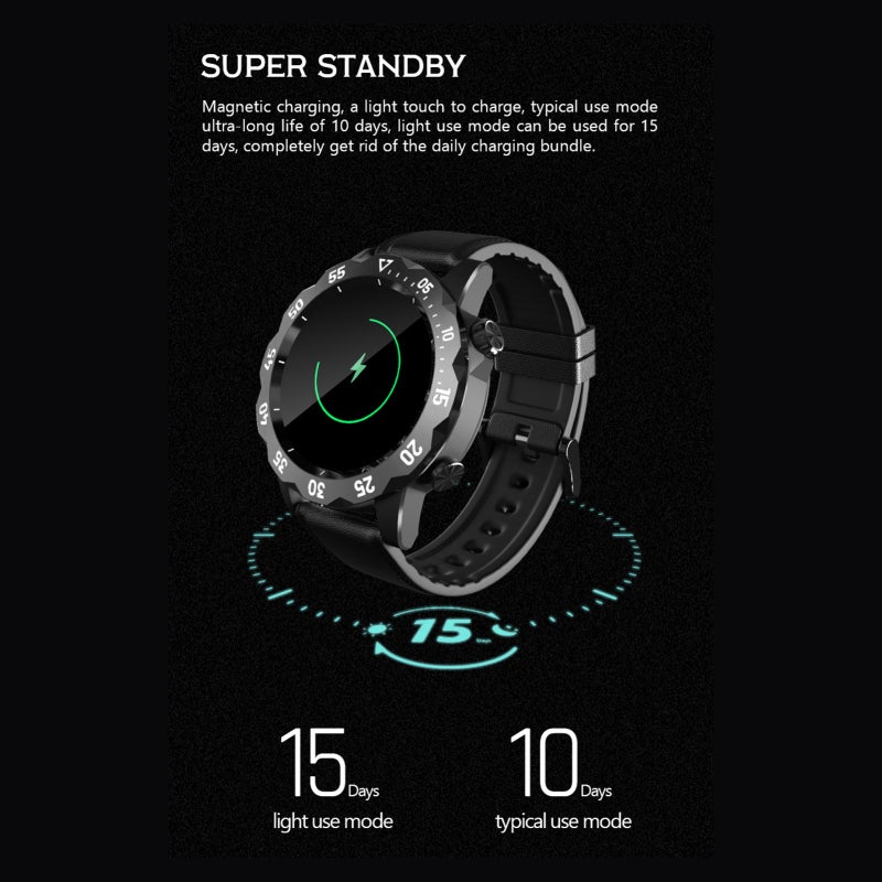 KAVVO Oyster Urban Smart Watch, Luminous Smart Watch with Mechanical Rotating Bezel, Local BT Call, Activity Fitness Tracker, Blood Oxygen Heart Rate Monitor - Image 3