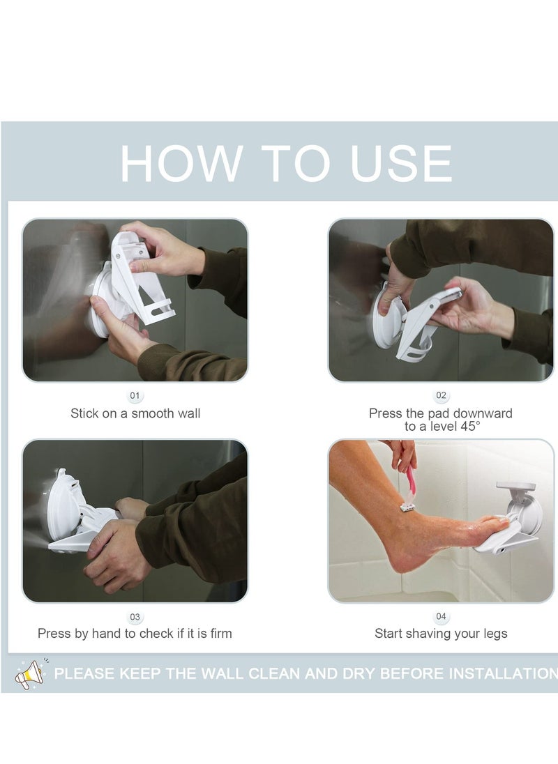 SYOSI - Shower Foot Rest, No Drilling is Needed Non-Slip Bathroom Pedal with Powerful Suction Cup Shower Shaving Leg Aid, Foot Stand for Inside Shower - Image 1
