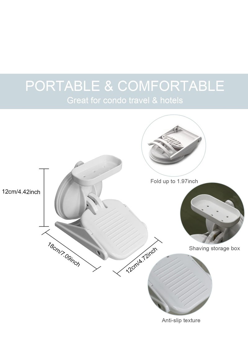 SYOSI - Shower Foot Rest, No Drilling is Needed Non-Slip Bathroom Pedal with Powerful Suction Cup Shower Shaving Leg Aid, Foot Stand for Inside Shower - Image 1