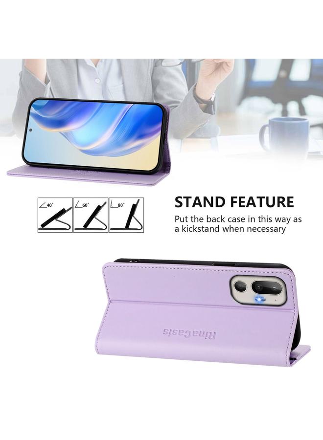 S-TOP Case For HTC U24 Pro RC01 Dual-Folded Magnetic Suction RFID Leather Phone Case - Image 4