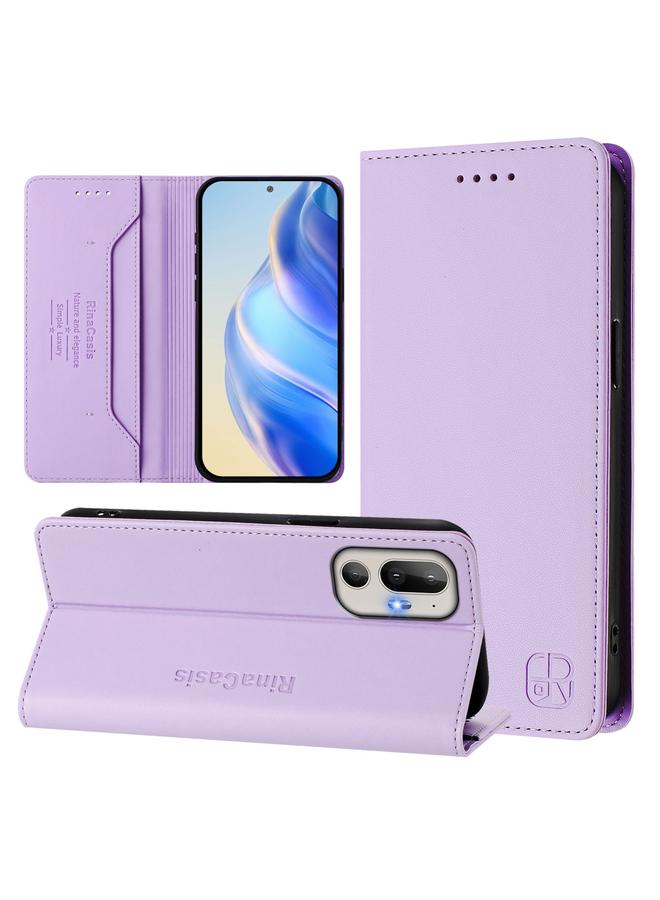 S-TOP Case For HTC U24 Pro RC01 Dual-Folded Magnetic Suction RFID Leather Phone Case - Image 1