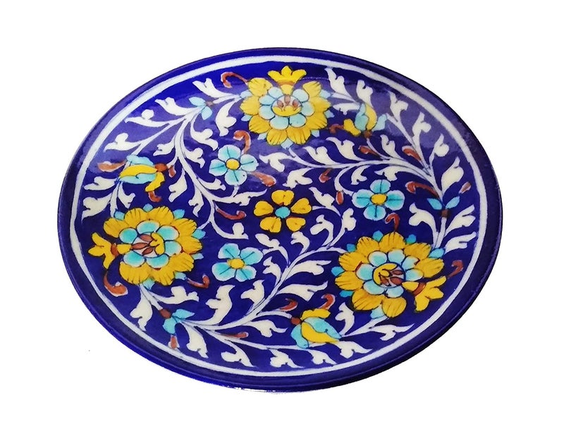 CRAFT PARK Blue Pottery Ceramic Wall Hanging Decorative Handmade 8 Inch Round Plate CPDP17 - Image 5